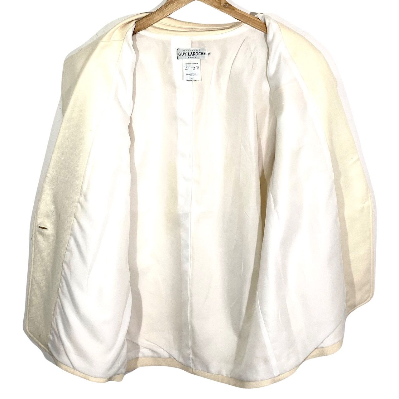 Guy Laroche Veste Blazer Laine Crème Vintage Guy Laroche Boutique Paris Size M / US 6-8 / IT 42-44 - 3 Thumbnail