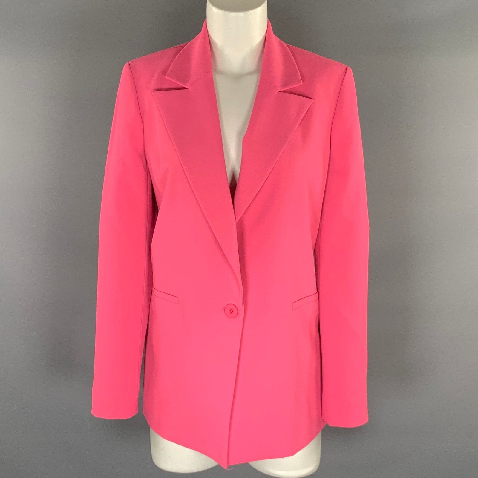 Alice + Olivia ALICE + OLIVIA Size 4 Pink Polyester Peak Lapel Jacket Size S / US 4 / IT 40 - 1 Thumbnail