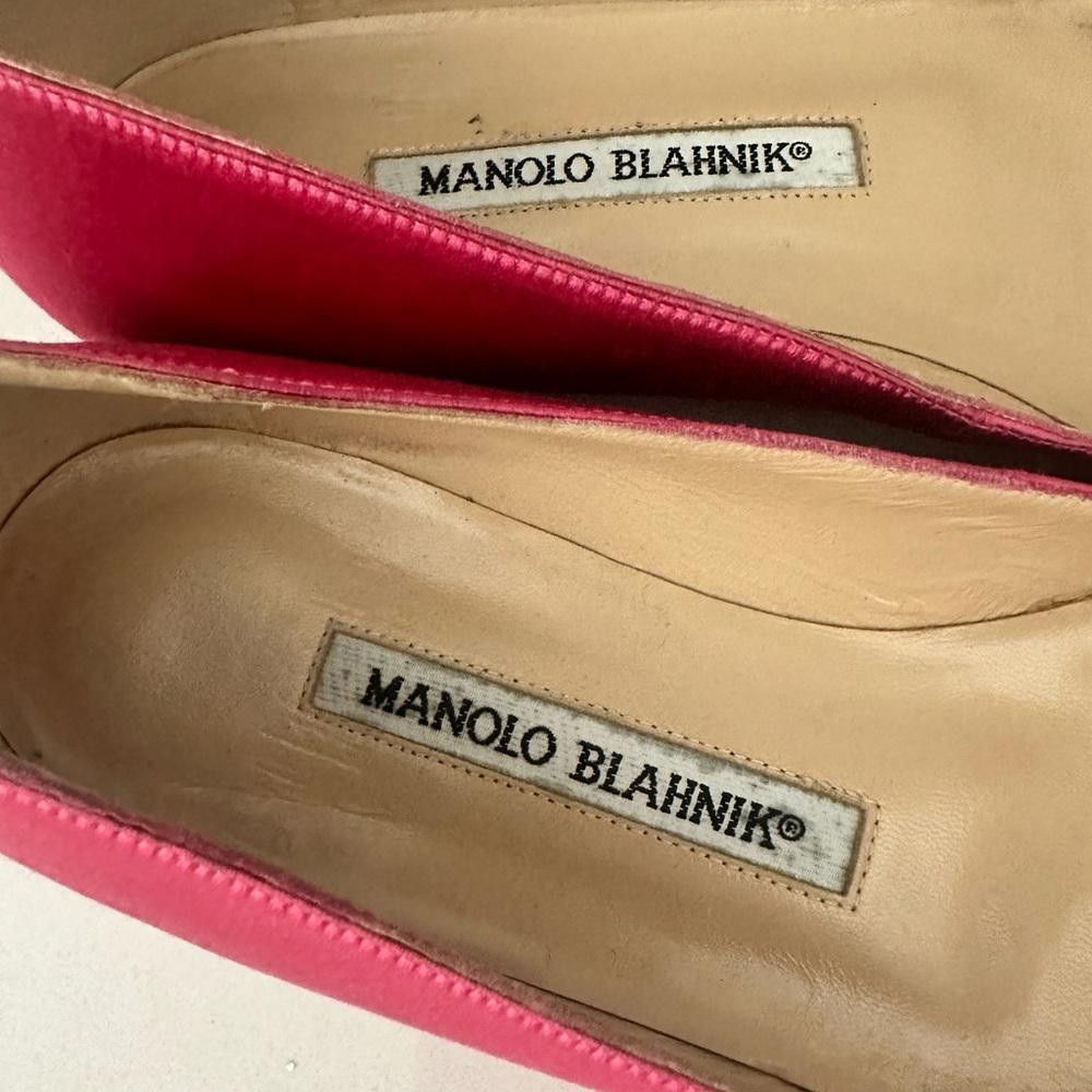 Manolo Blahnik Manolo Blahnik Raspberry Dark Pink Satin Ballet Flats 35.5 Size US 4.5 / IT 34.5 - 10 Thumbnail