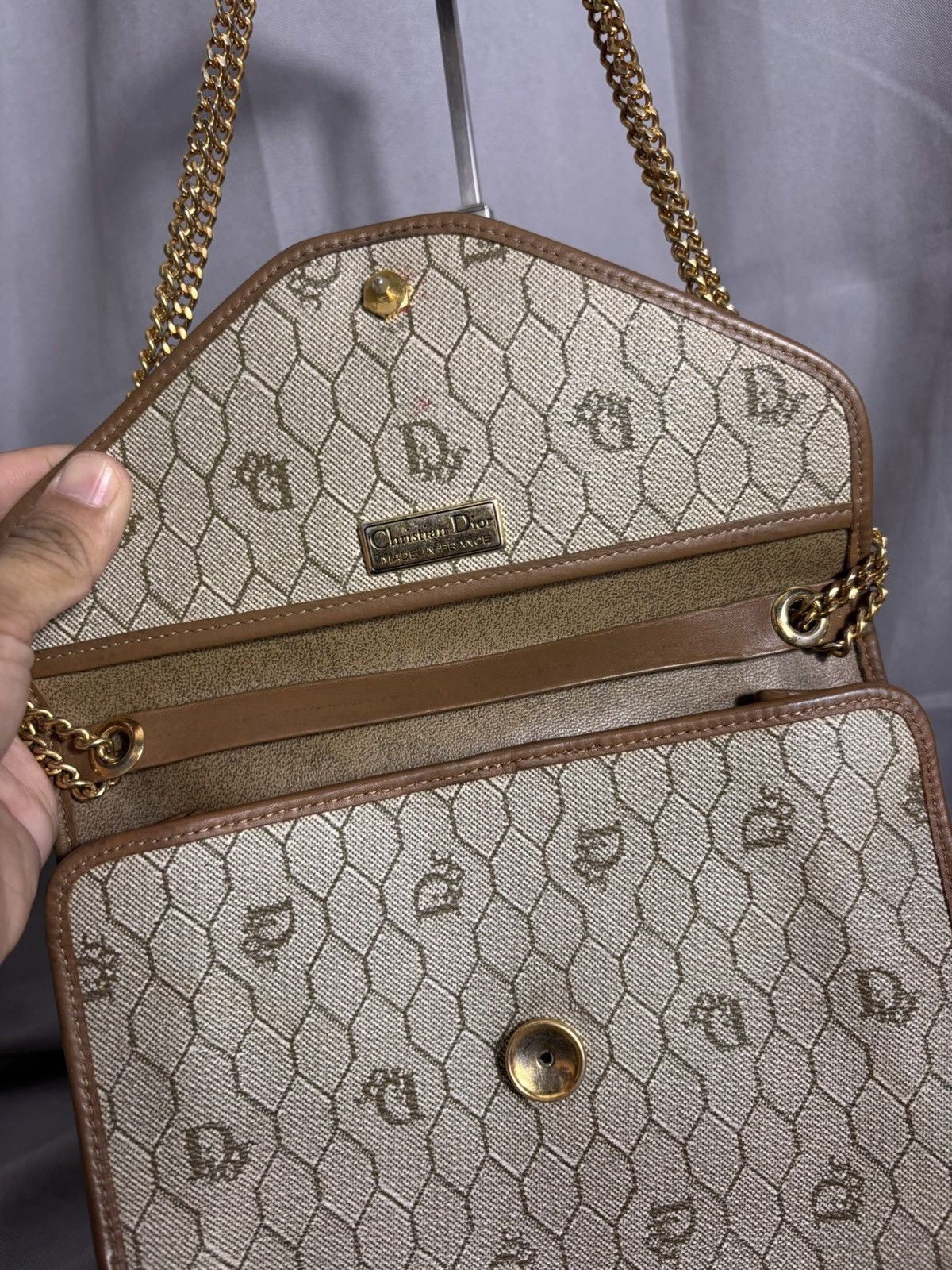 Dior Christian Dior Archival Honeycomb Canvas Chain Bag Size ONE SIZE - 3 Thumbnail