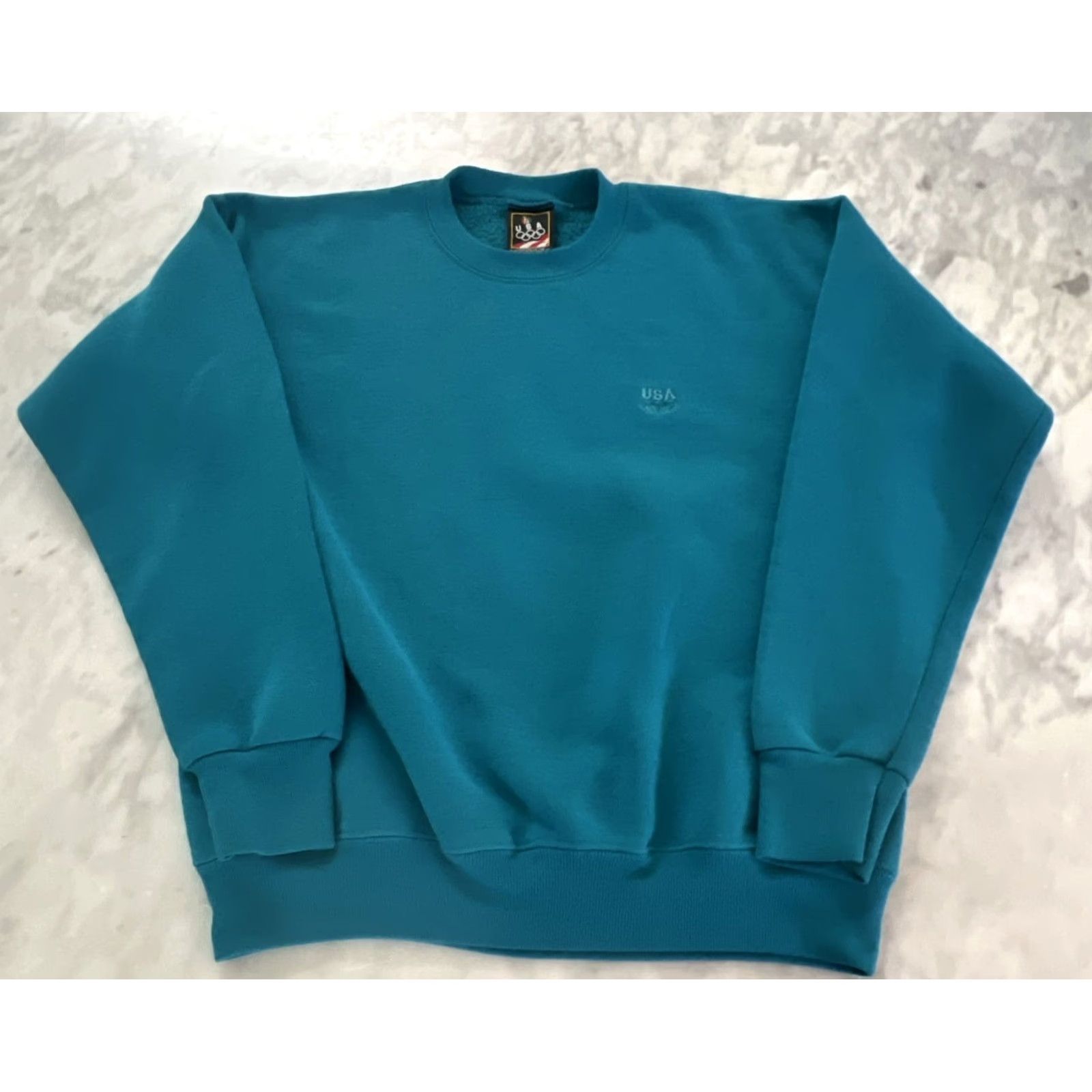 Vintage VINTAGE USA Olympics Sweatshirt Men’s L Turquoise Pullover Embroidery JC Penneys Size US L / EU 52-54 / 3 - 2 Thumbnail