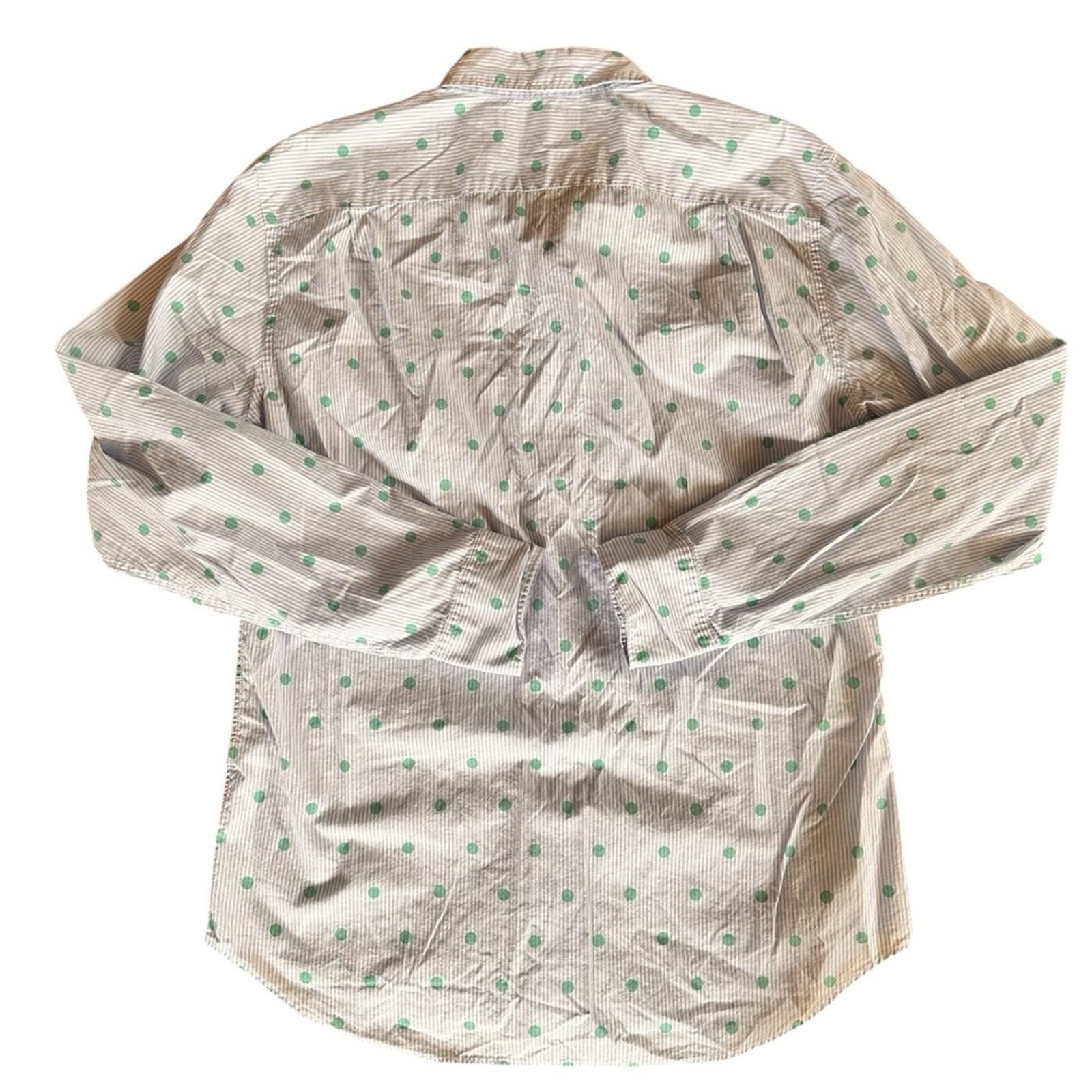 Bonobos Bonobos Slim Fit Cotton Blue Stripe & Green Dot Button-Up Size US M / EU 48-50 / 2 - 4 Thumbnail