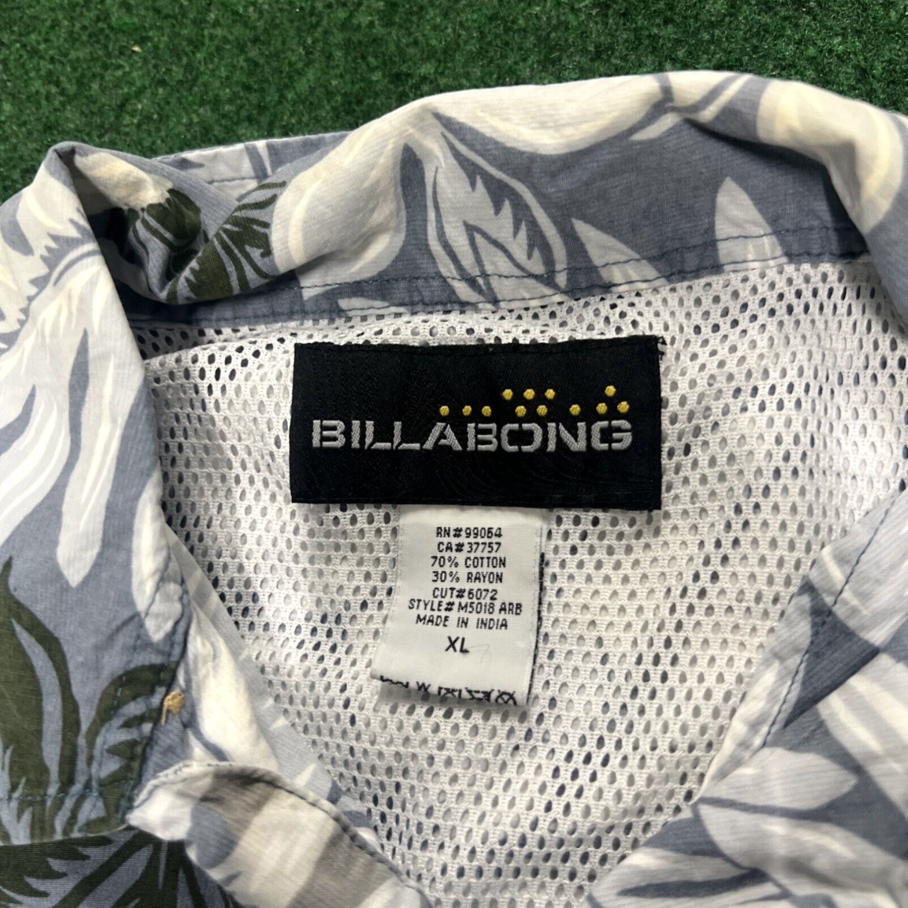 Billabong Billabong Men's Vintage Button Down Hawaiian Polo Shirt, Green Blue, XL Size US XL / EU 56 / 4 - 5 Thumbnail