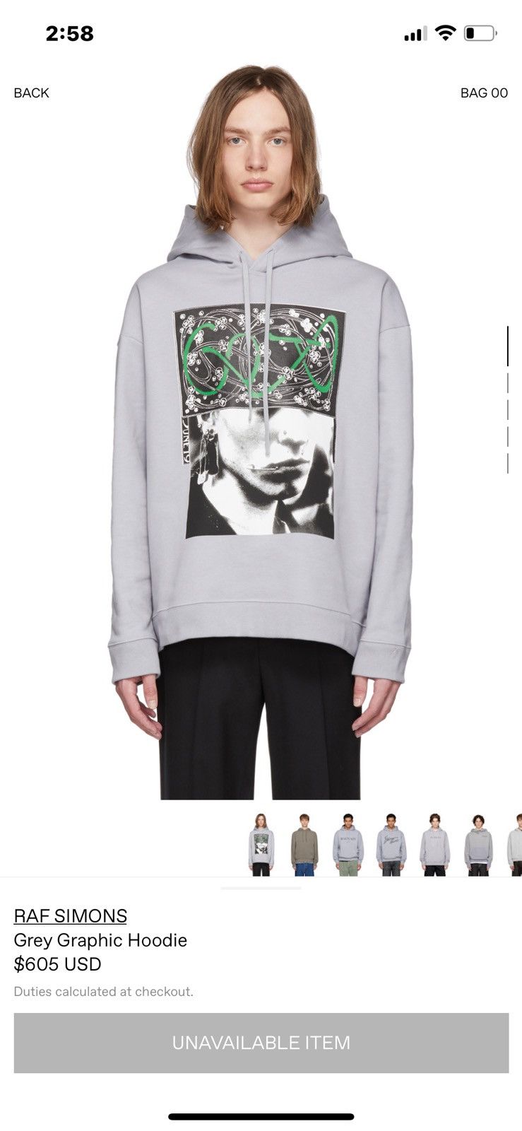 Raf Simons Raf Simons Grey Graphic Hoodie SS19 Size US M / EU 48-50 / 2 - 8 Thumbnail