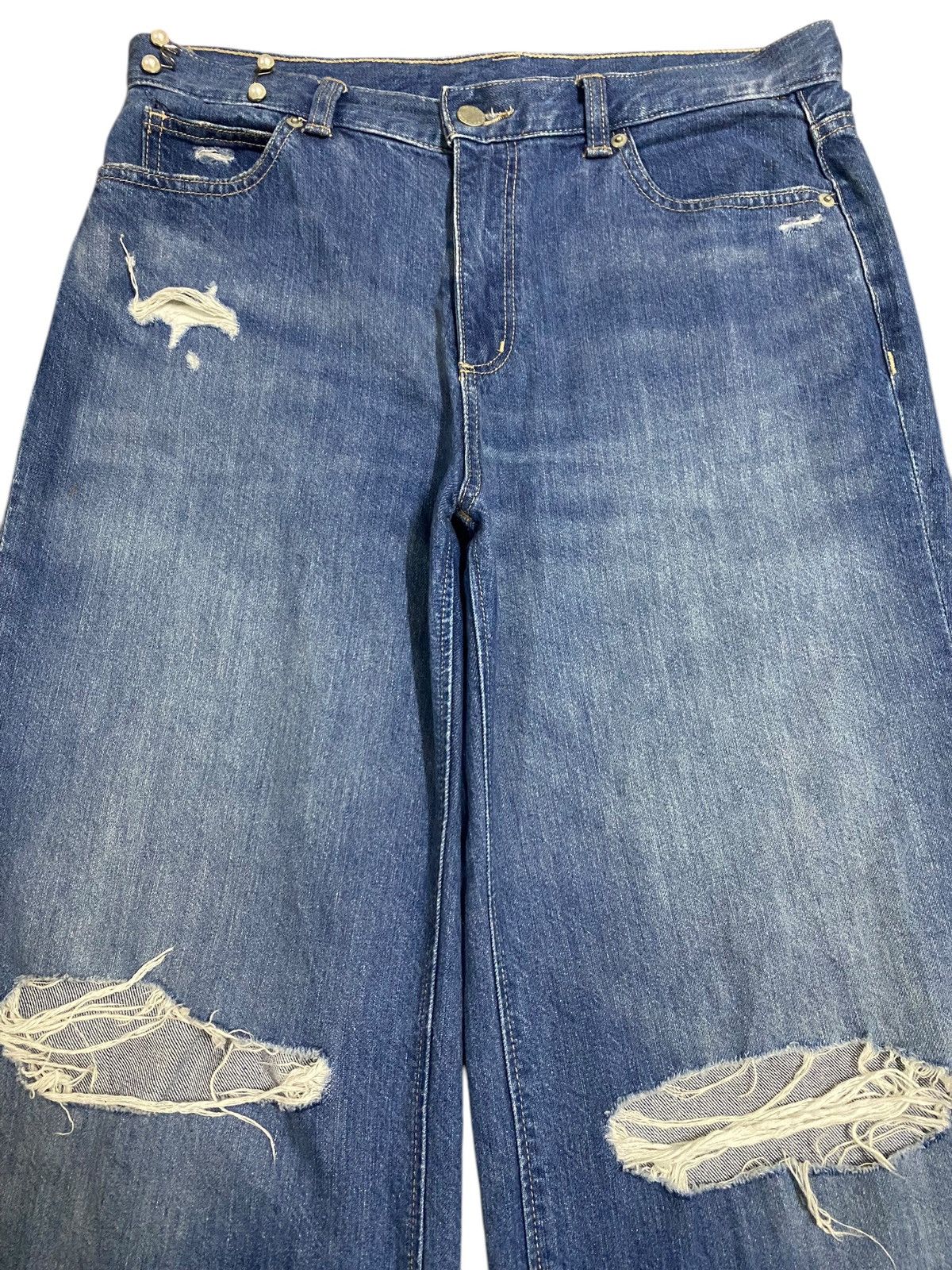Japanese Brand Vintage Japanese Brand Distressed Baggy Soft Jeans Size US 33 - 3 Thumbnail