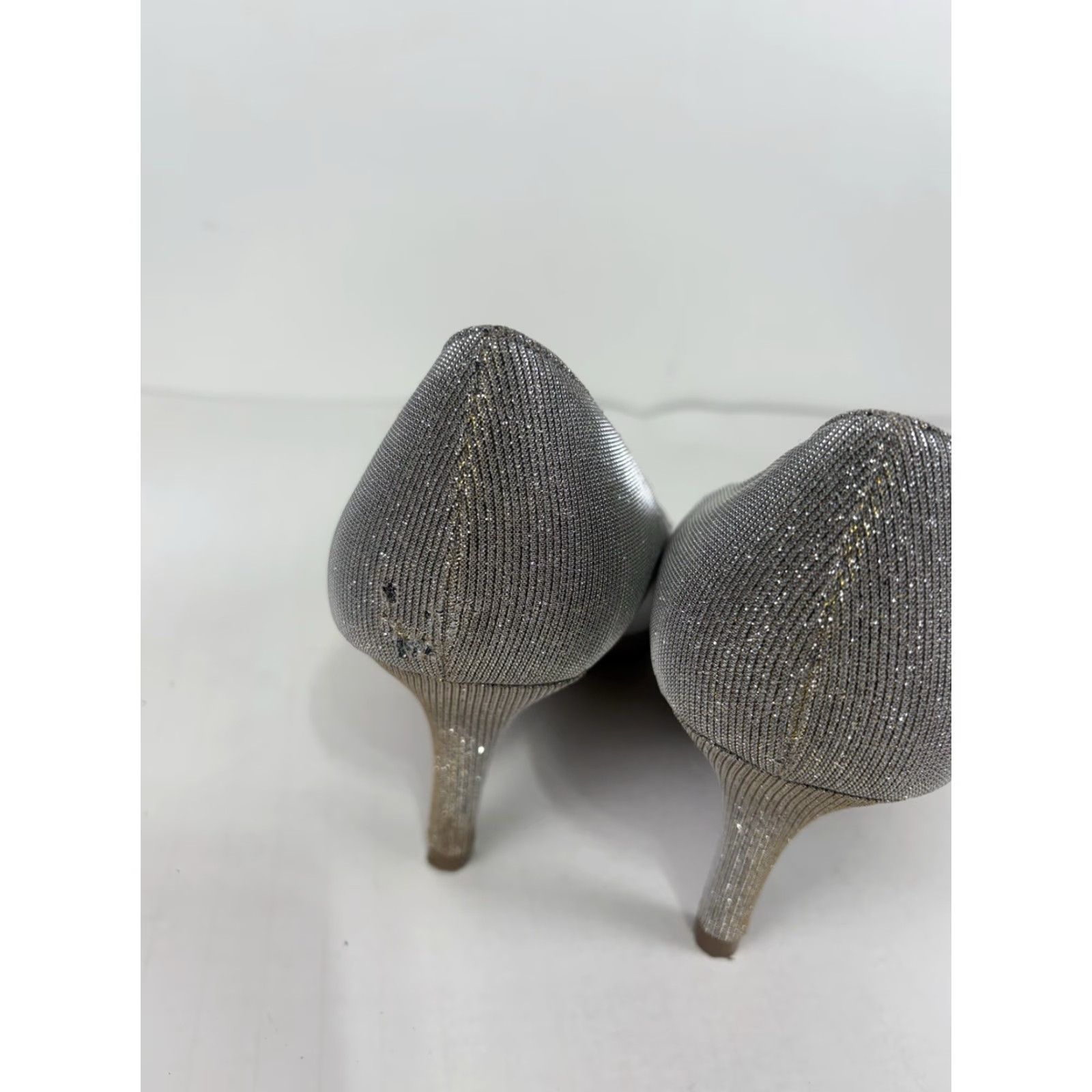 Vintage VINTAGE Kelly & Katie Women's Open Toe Heels Size 9.5 Silver Gold Stiletto Dress Shoe Size US 9.5 / IT 39.5 - 4 Thumbnail