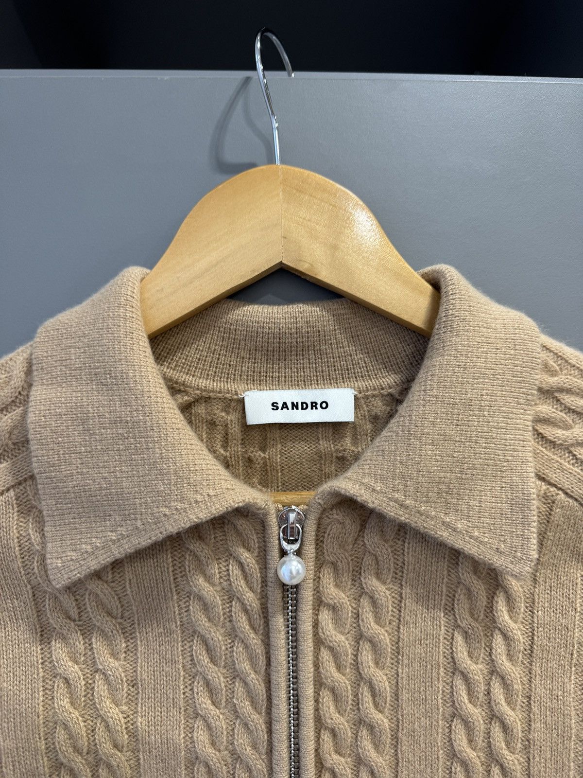 Sandro Sandro Cheryl Cabel Knit Cropped Wool and Cashmere Cardigan Size XXS / US 00 / IT 34 - 6 Thumbnail