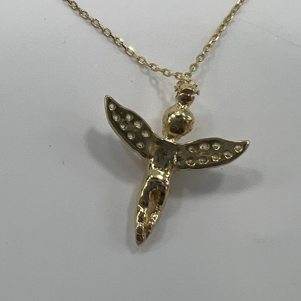 Other 14K Solid Gold Angel Pendant Necklace – Italian Design Size ONE SIZE - 4 Thumbnail