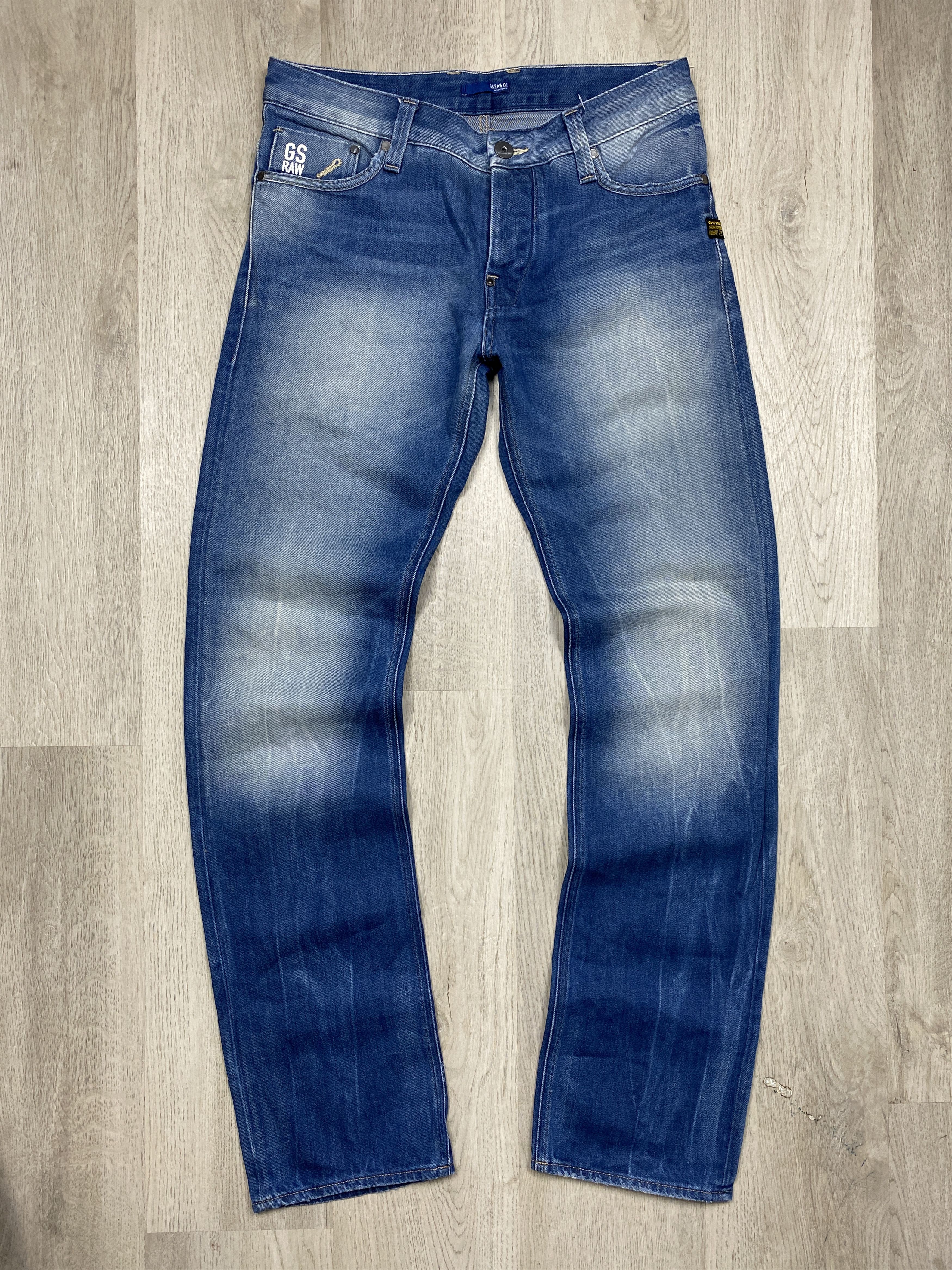 G-Star G Star Raw Mens Attacc Low Straight Denim Pants Jeans Size US 31 - 1 Thumbnail
