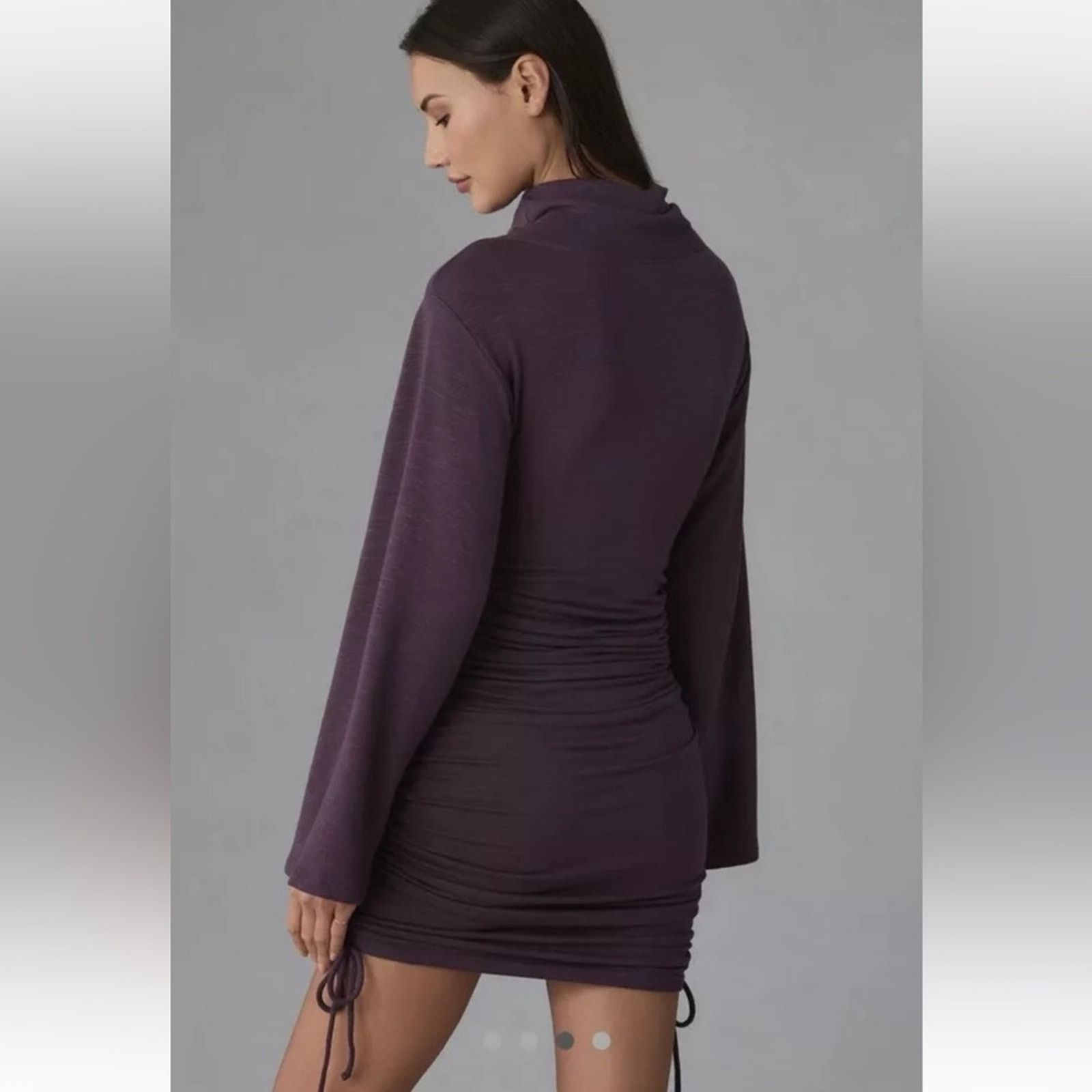 Anthropologie Anthropologie Daily Practice Purple Ruched Mini Dress Sz XS Size XS / US 0-2 / IT 36-38 - 2 Thumbnail