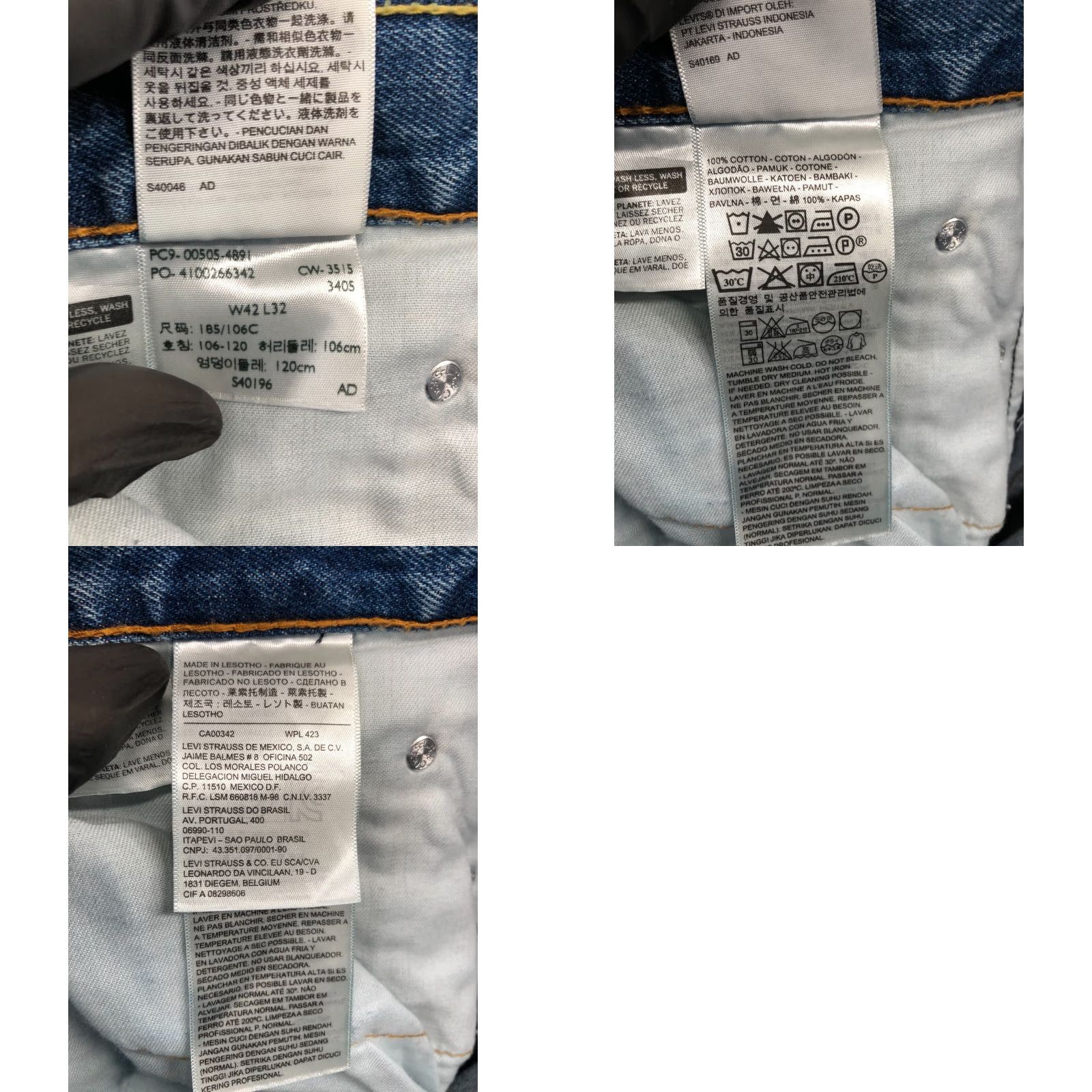 Levi's Levi's 505 Jeans Style Straight Denim 42x32 Mens Regular Medium Blue 5-Pocket Belt Loops Mid Rise Comfort Size US 42 / EU 58 - 8 Thumbnail