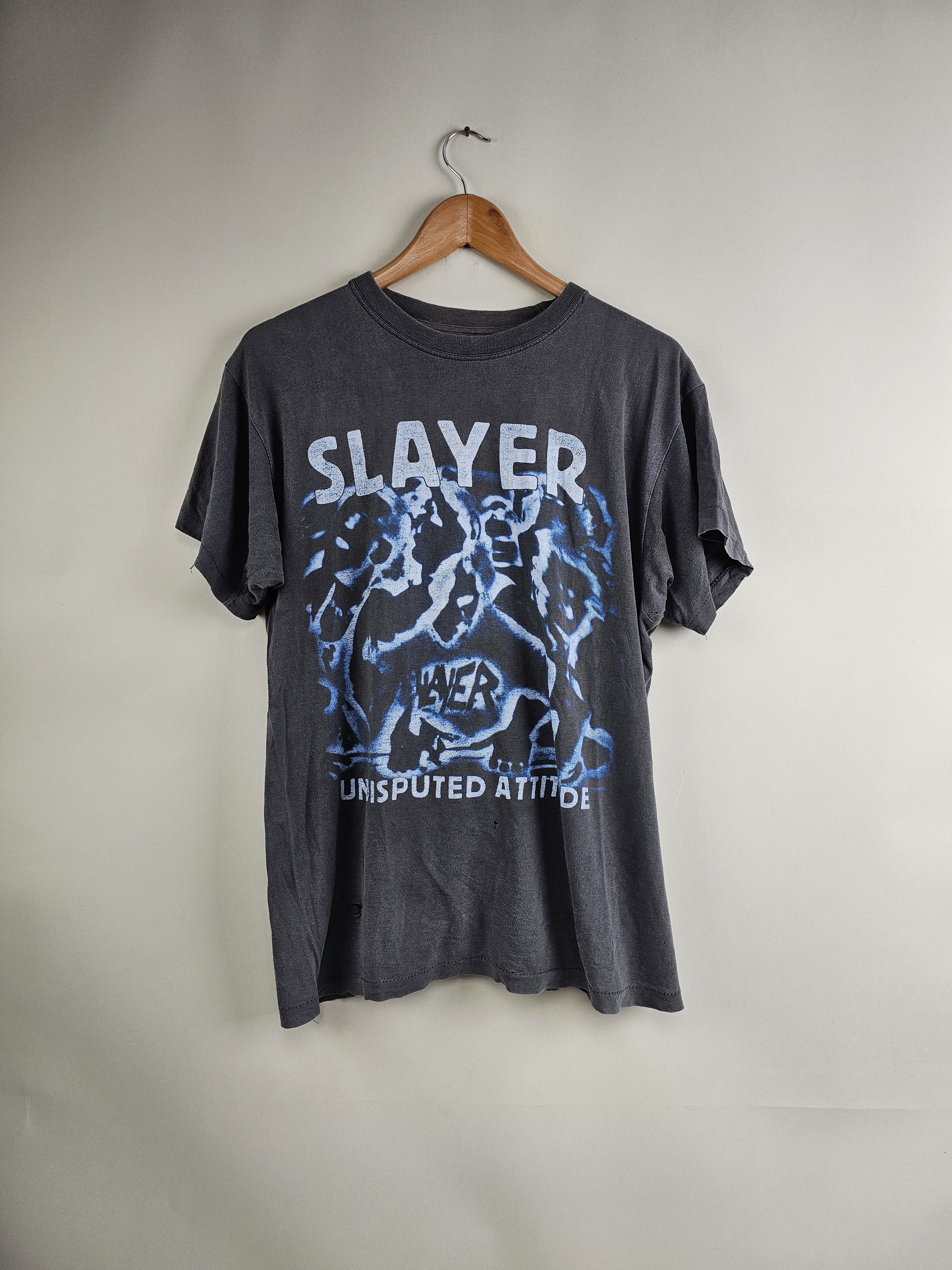 Band Tees × Slayer × Vintage 90s Slayer Undisputed Attitude faded 90s Metal L 21" 27" Size US L / EU 52-54 / 3 - 9 Thumbnail