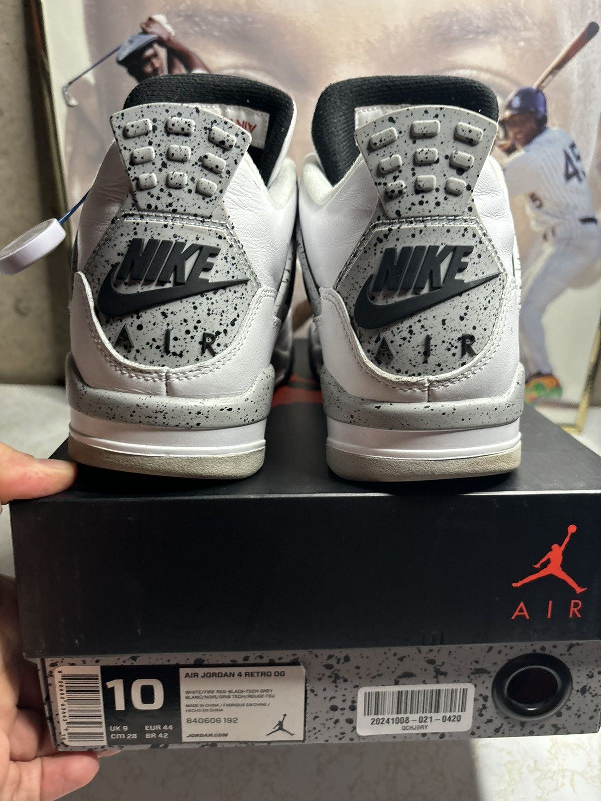 Jordan Brand Air Jordan 4 Retro OG 2016 White Cement 2016 Size US 10 / EU 43 - 7 Thumbnail