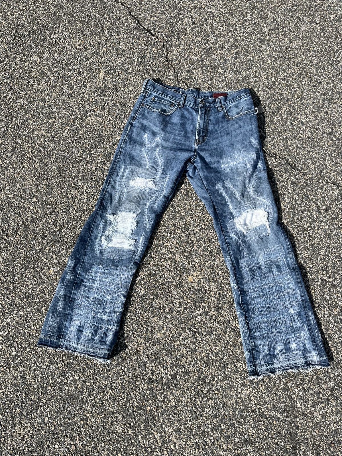 Vintage Flared&repaired denim Size US 35 - 1 Thumbnail