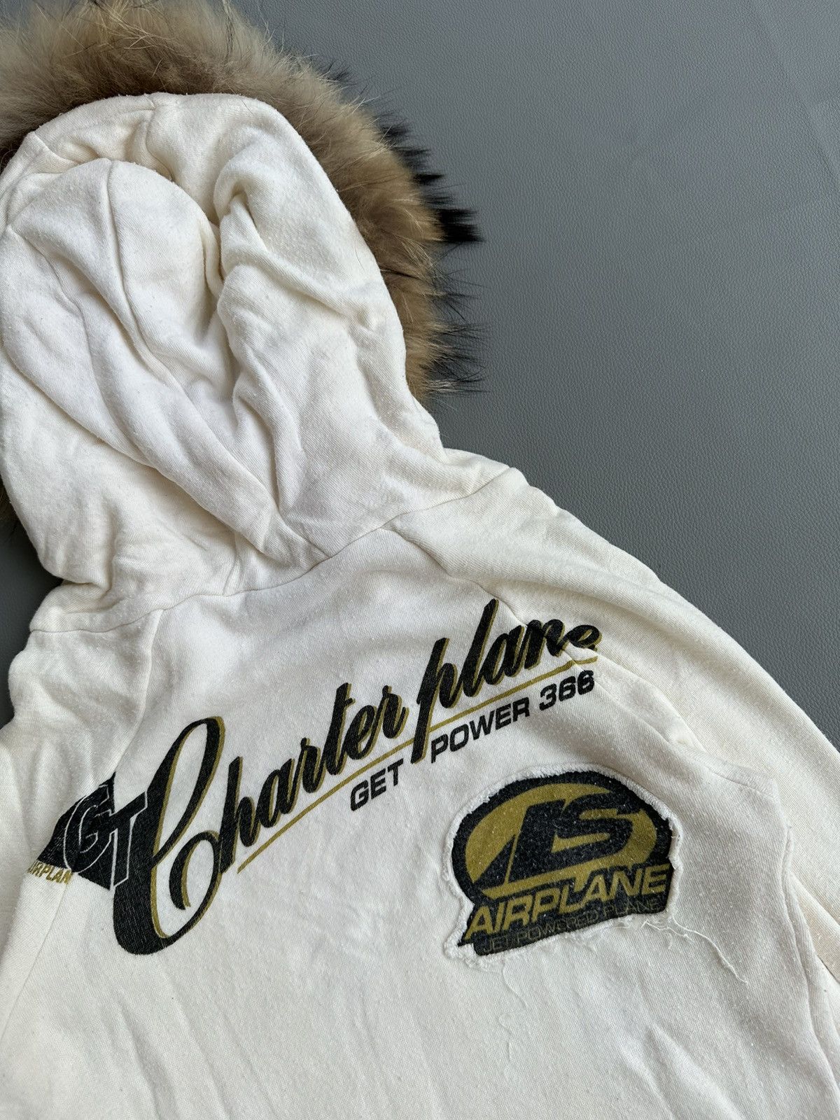 20471120 DISTRESSED AIRPLANE FUR HOODIE IFSIXWASNINE LGB STYLE Size XXS / US 00 / IT 34 - 4 Thumbnail