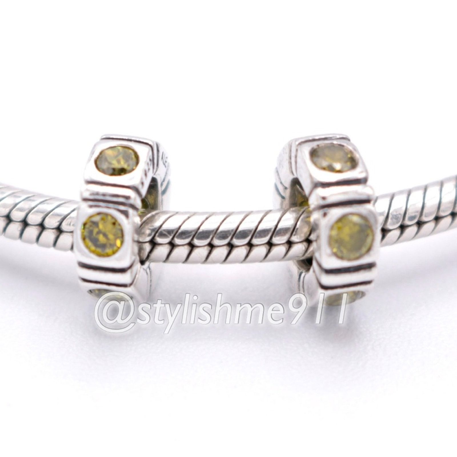 pandora Two Authentic Pandora Trinity Green CZ Spacers - 790368GCZ Size ONE SIZE - 1 Thumbnail