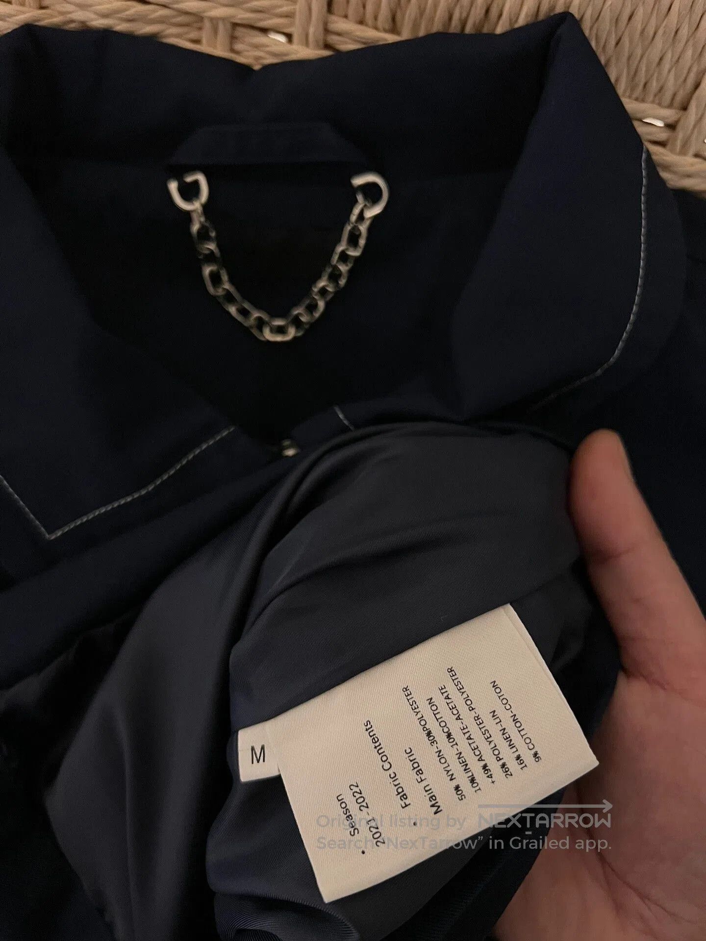 Vintage navy blue zip-up jacket with crossbody bag. Size US M / EU 48-50 / 2 - 3 Thumbnail