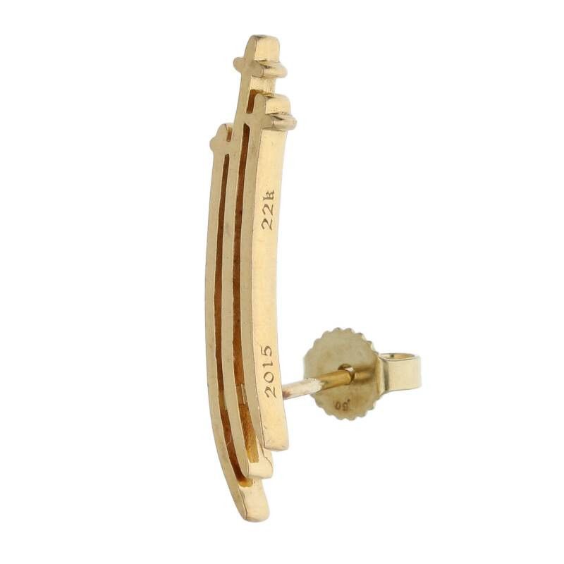 image of Chrome Hearts Gold Rs3 Cross Earring, Men's