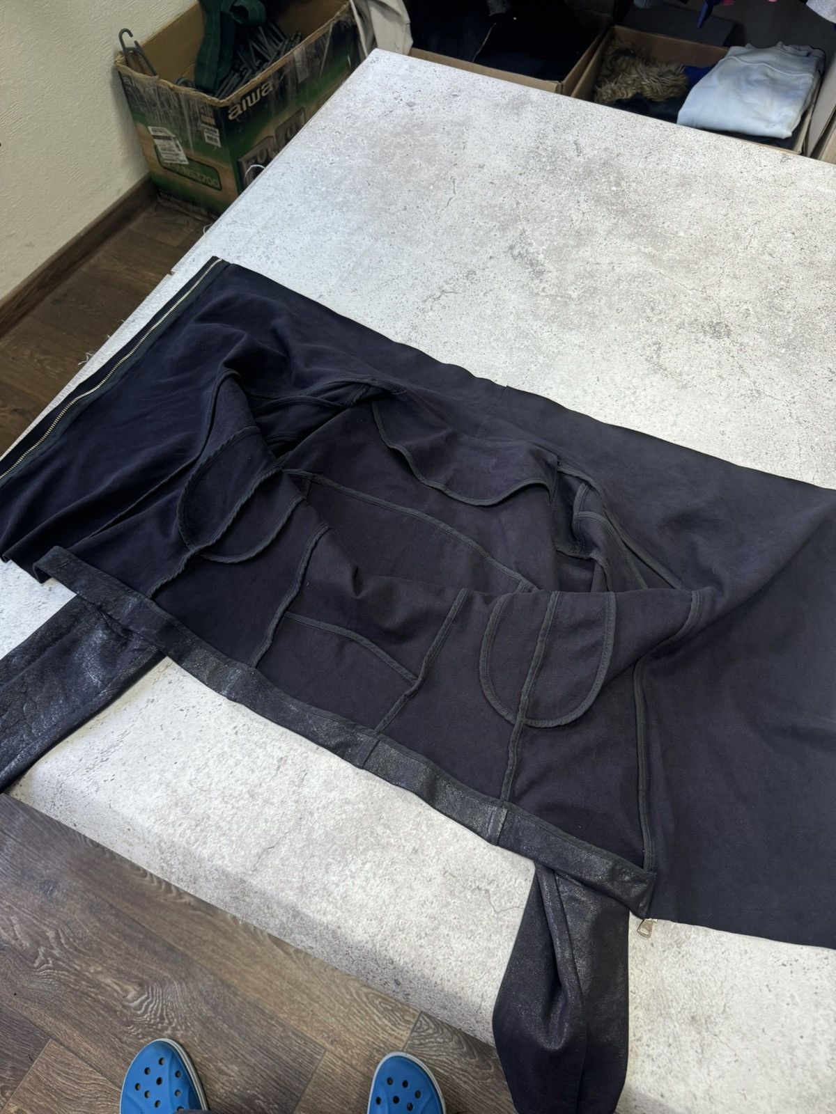 Japanese Brand Vintage Faded Suede Big Neck Rick Owen’s Style Jacket Size US S / EU 44-46 / 1 - 5 Thumbnail