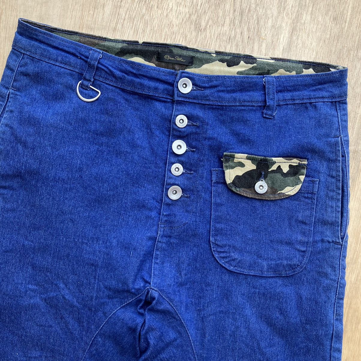 Japanese Brand DROP CROTCH OPEN ARMS STRETCH DENIM Size US 34 / EU 50 - 2 Thumbnail