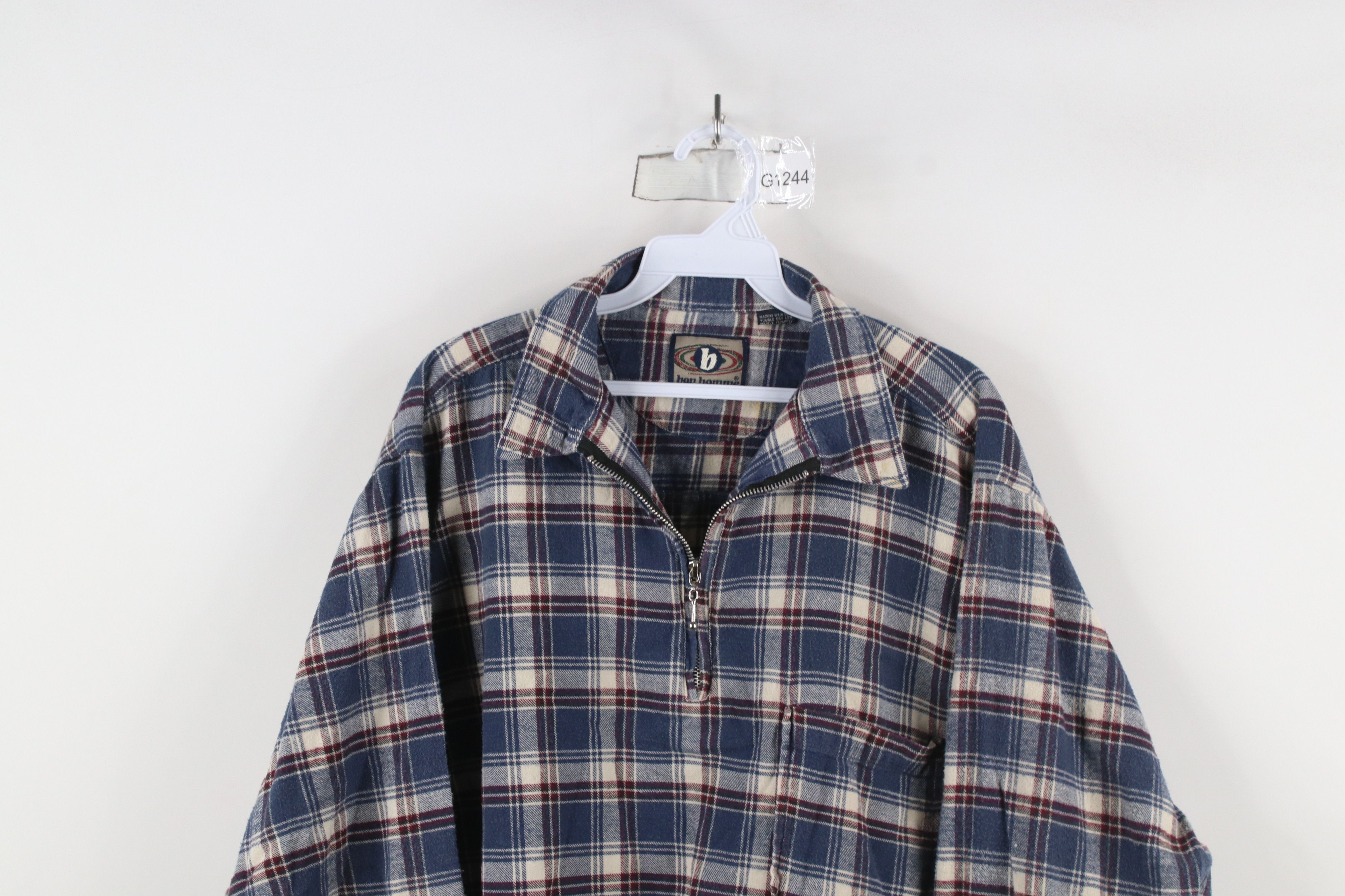 Vintage 90s Streetwear Flannel Collared Pullover Polo Polos