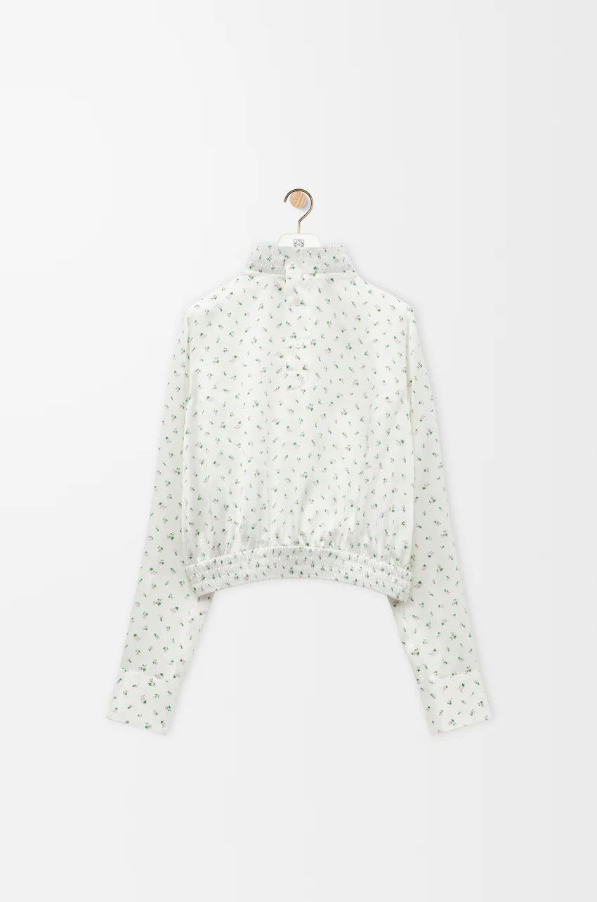 Loewe o1loc1c0525 Blouse Silk in White/Green Size XS / US 0-2 / IT 36-38 - 1 Thumbnail