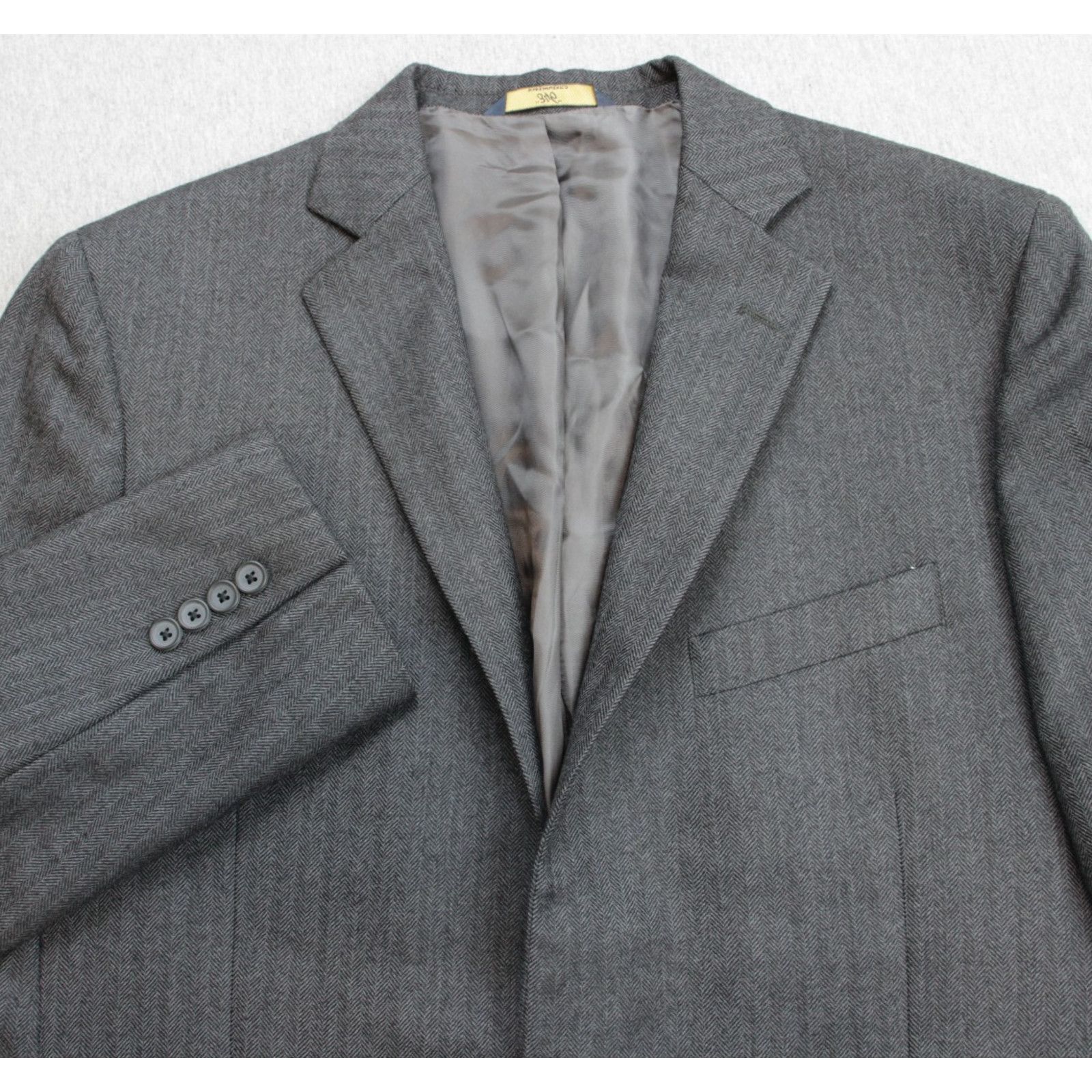 Brooks Brothers Brooks Brothers 346 Blazer Mens 42L Gray Herringbone Wool Size 42L - 1 Thumbnail