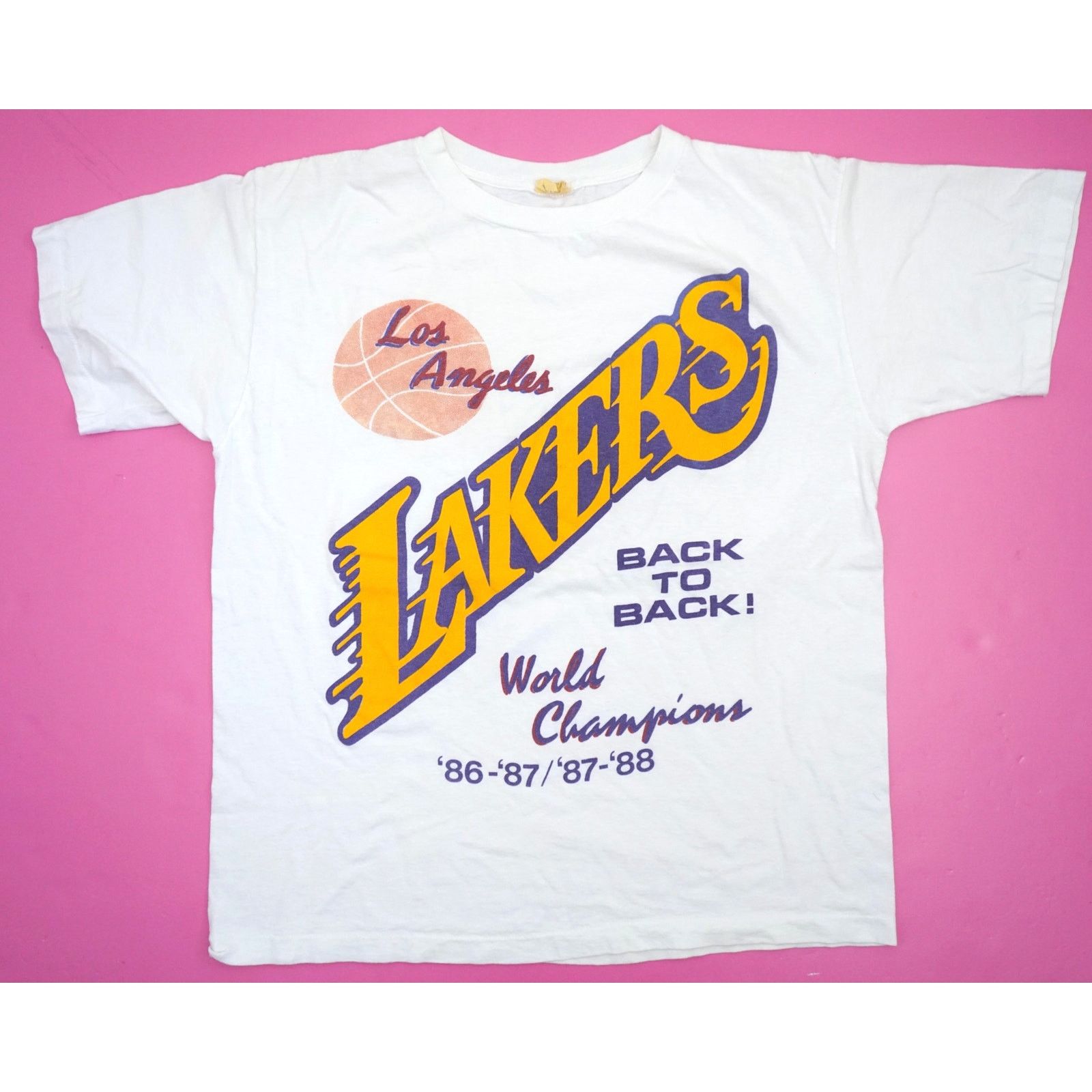 Vintage Vintage 80s Bootleg Los Angeles Lakers Back to Back Medium Size US M / EU 48-50 / 2 - 1 Thumbnail