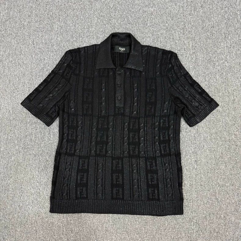 Fendi Fendi Black Short Sleeve Polo Shirt - dmc Size US M / EU 48-50 / 2 - 1 Thumbnail