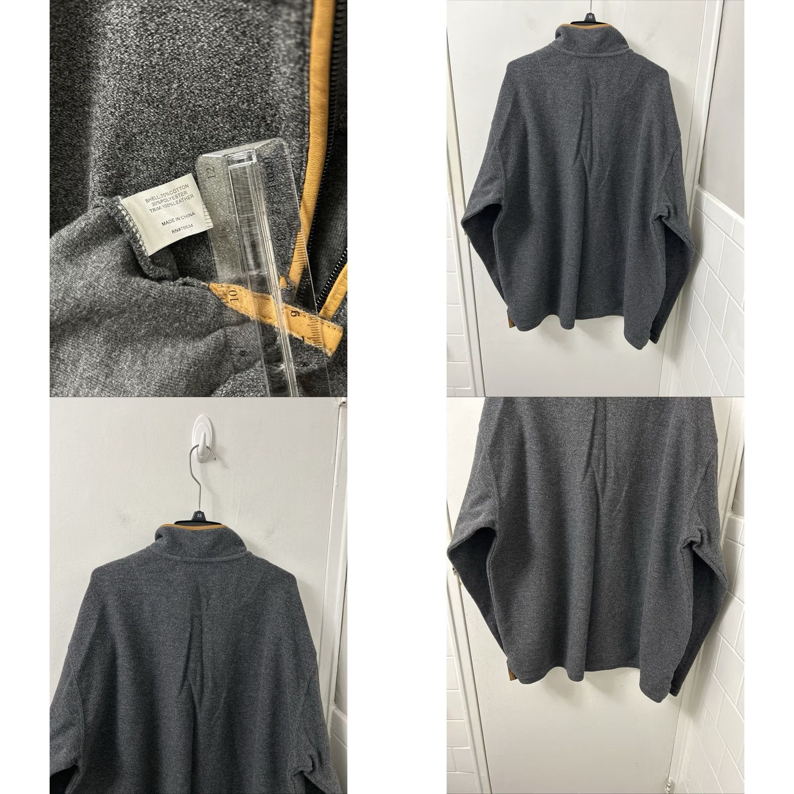 Orvis Orvis 1/4 Zip Mens XL Gray Pullover Sweater Sweatshirt Leather Elbow Patches L/S Size US XL / EU 56 / 4 - 8 Thumbnail
