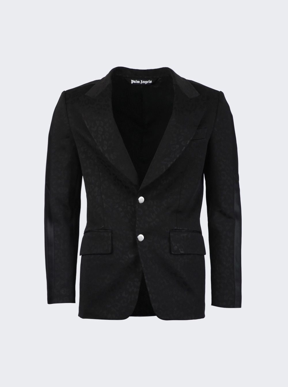 Palm Angels o1mle0426 Tonal Leopard Blazer in Black Size US L / EU 52-54 / 3 - 1 Thumbnail