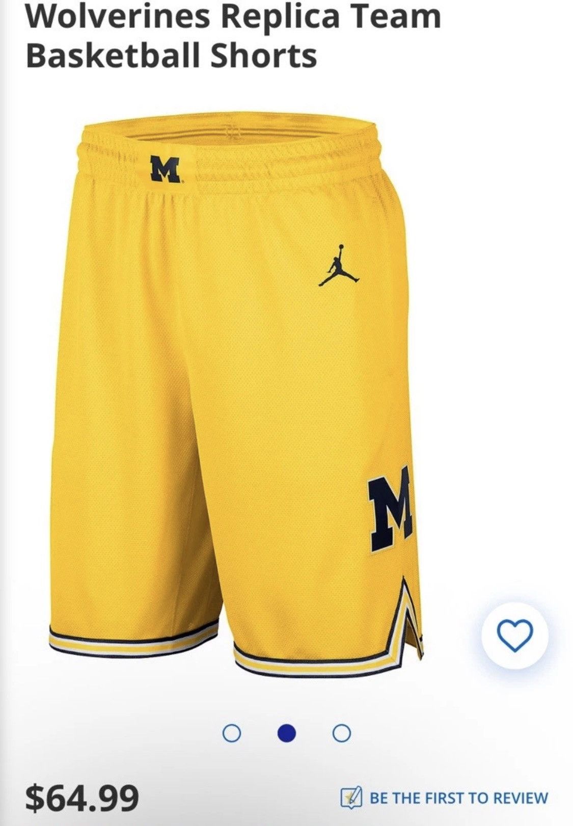 Jordan Brand Small Jordan Brand Michigan Wolverines Basketball Shorts Size US 28 / EU 44 - 3 Thumbnail