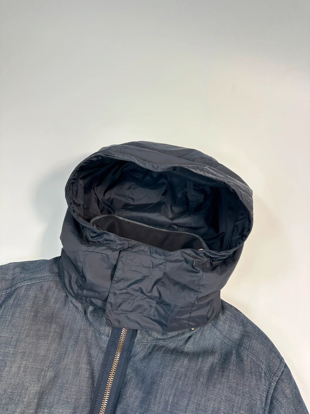 Prada Prada Sport FW04 Denim Blue Hybrid Down Puffer Hooded Jacket Size US L / EU 52-54 / 3 - 2 Thumbnail