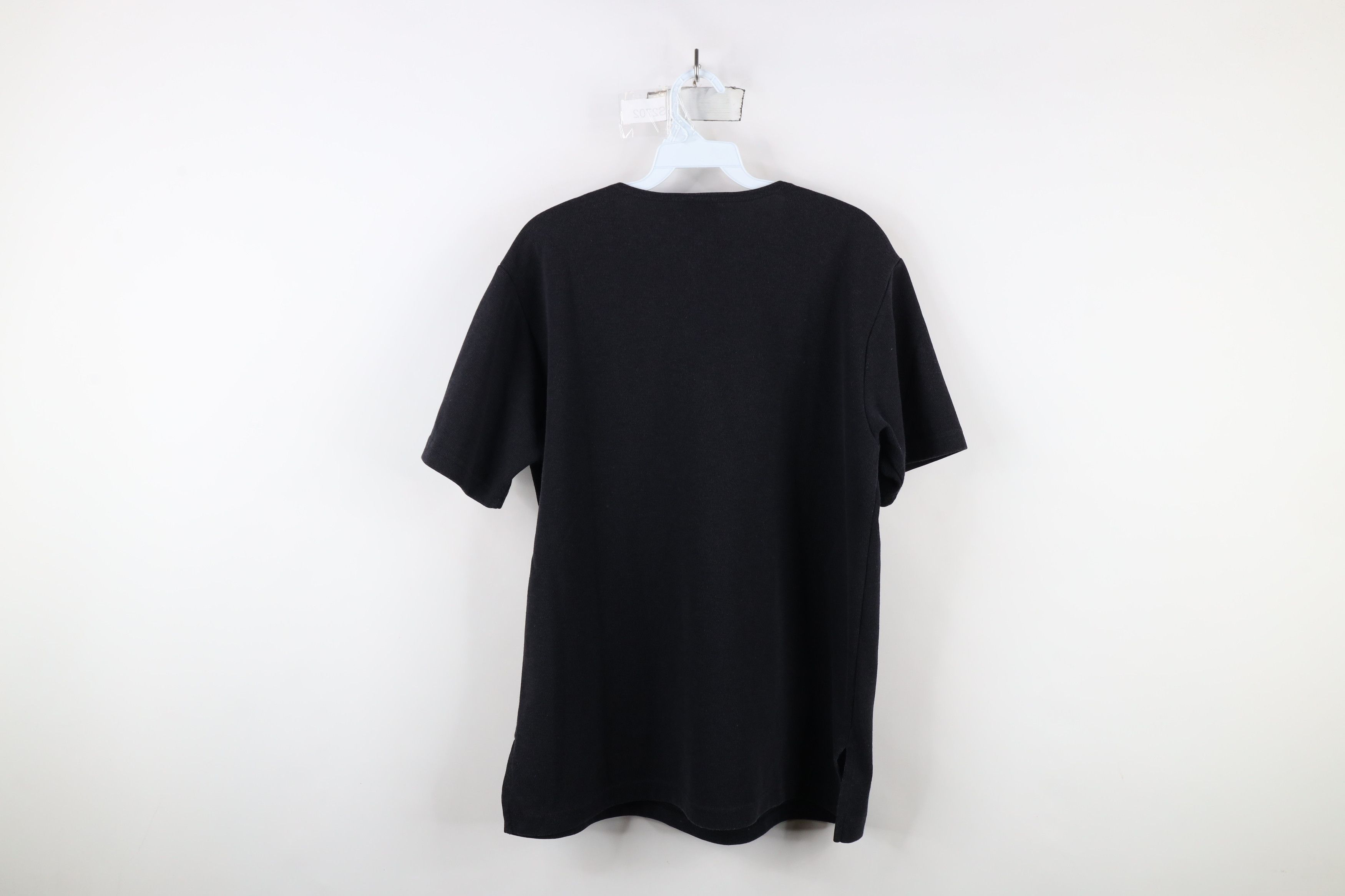 Vintage Vintage 90s Streetwear Blank Ribbed Knit T-Shirt Black USA Size M / US 6-8 / IT 42-44 - 10 Thumbnail