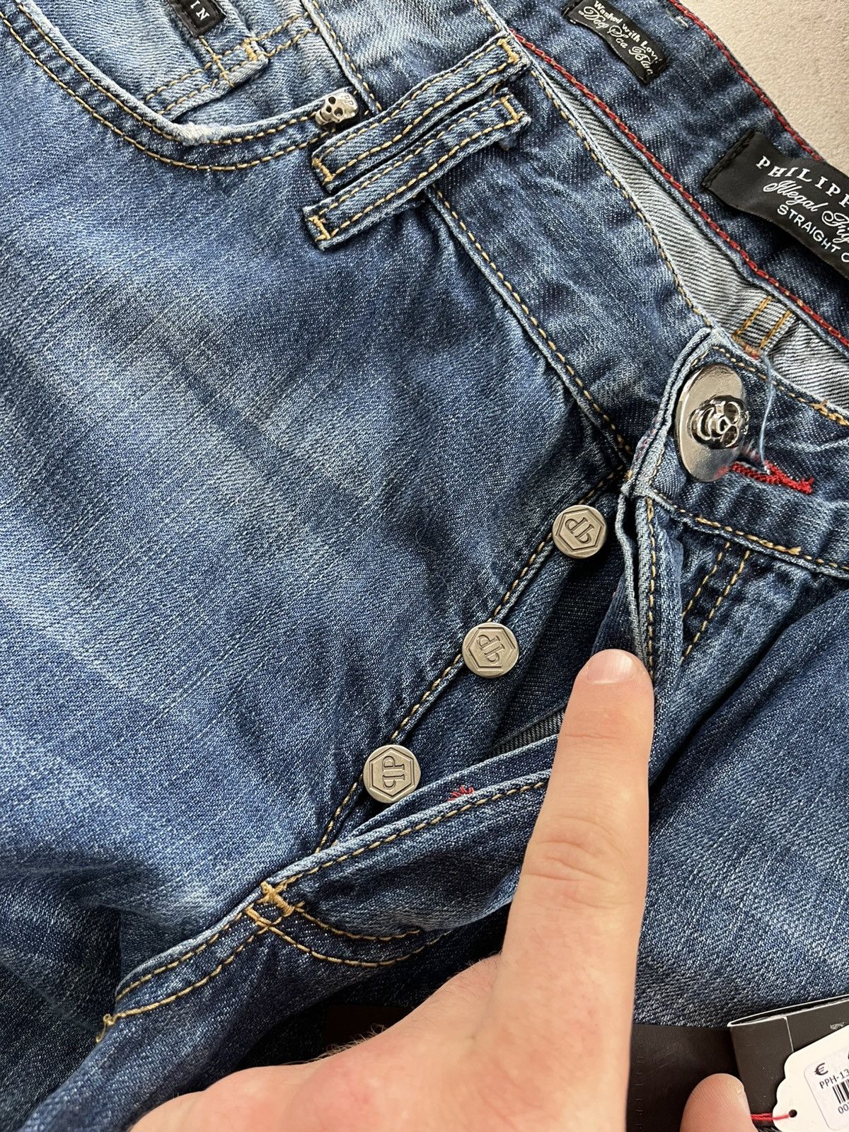Philipp Plein New Philipp Plein Jeans Heavy Metal Logo Y2K Distressed Size US 36 / EU 52 - 19 Thumbnail