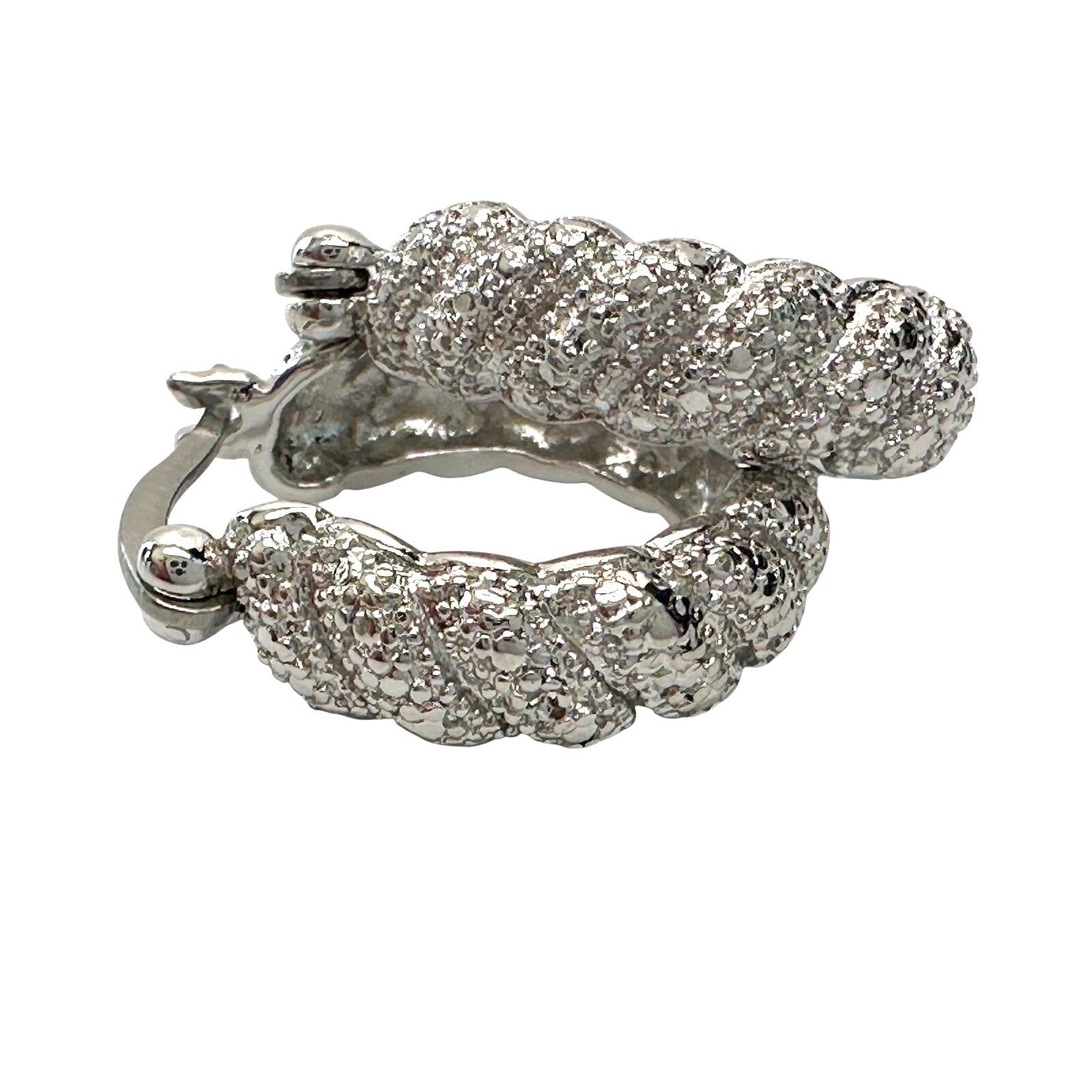 Other Holsted Jewelers Rhodium Plated Detailed Hoop Earrings Size ONE SIZE - 4 Thumbnail