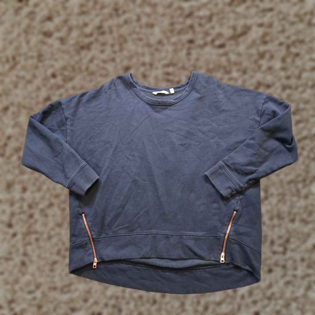 Athleta Athleta Sweatshirt Womens XL Blue Zippers Crew Neck Athletic Casual Size XL / US 12-14 / IT 48-50 - 1 Thumbnail