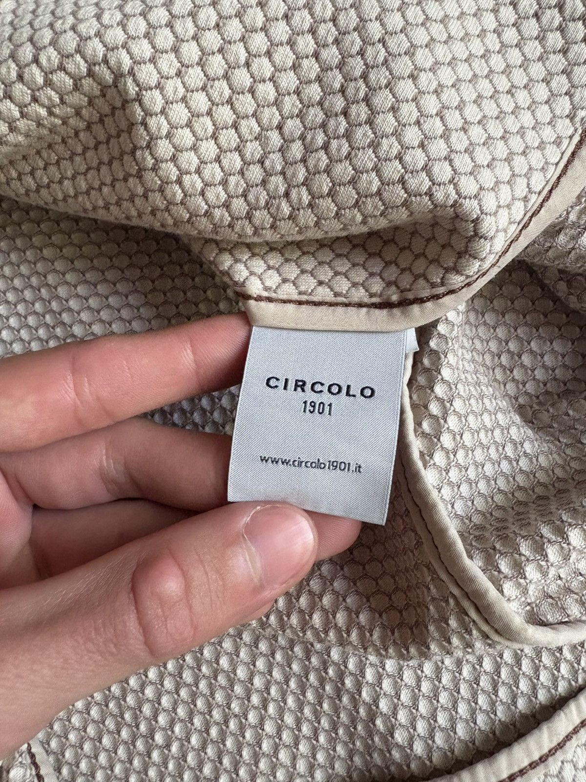 Circolo 1901 × Designer Circolo 1901 Women’s Cotton Blazer Jacket Textured Knit Size XL / US 12-14 / IT 48-50 - 8 Thumbnail