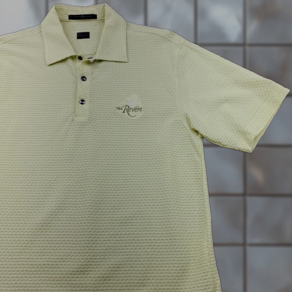 Vintage VINTAGE? No. Tiger Woods Collection Polo Shirt Mens M Textured Snap Up Yellow Size US M / EU 48-50 / 2 - 1 Thumbnail