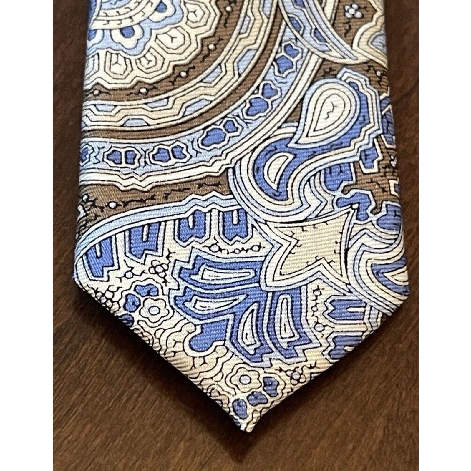 Chaps Chaps Blue Brown Hand Made 100% Silk Made In China Size ONE SIZE - 6 Thumbnail