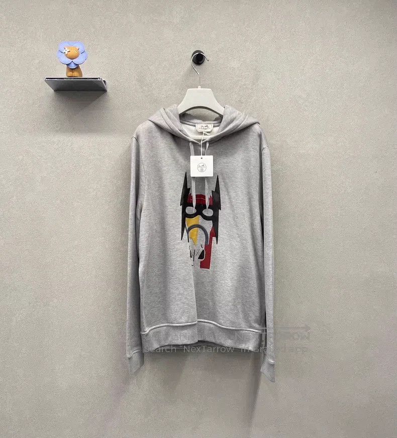 Hermes Hermes Horse head pattern print, light gray hoodie Size M / US 6-8 / IT 42-44 - 1 Thumbnail