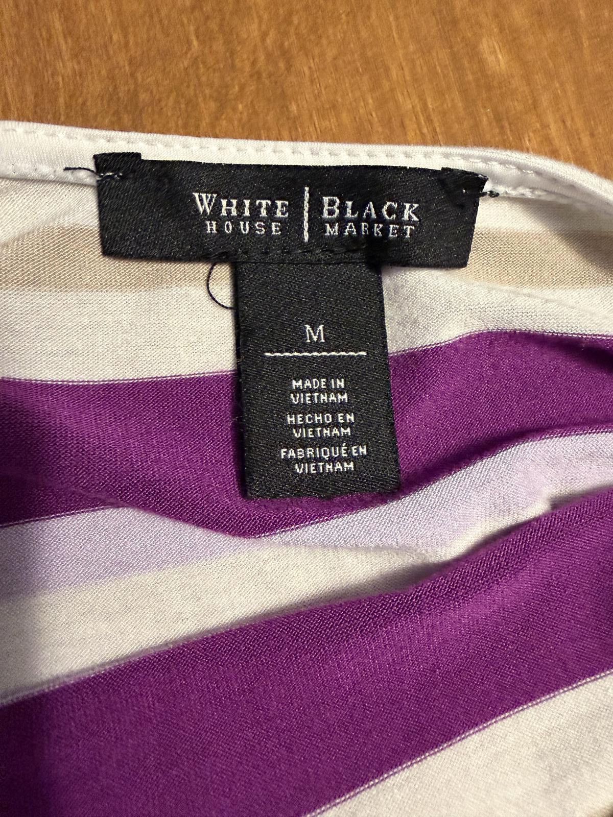 Other White House Black Market Striped Rayon Spandex Top Medium Size M / US 6-8 / IT 42-44 - 2 Thumbnail