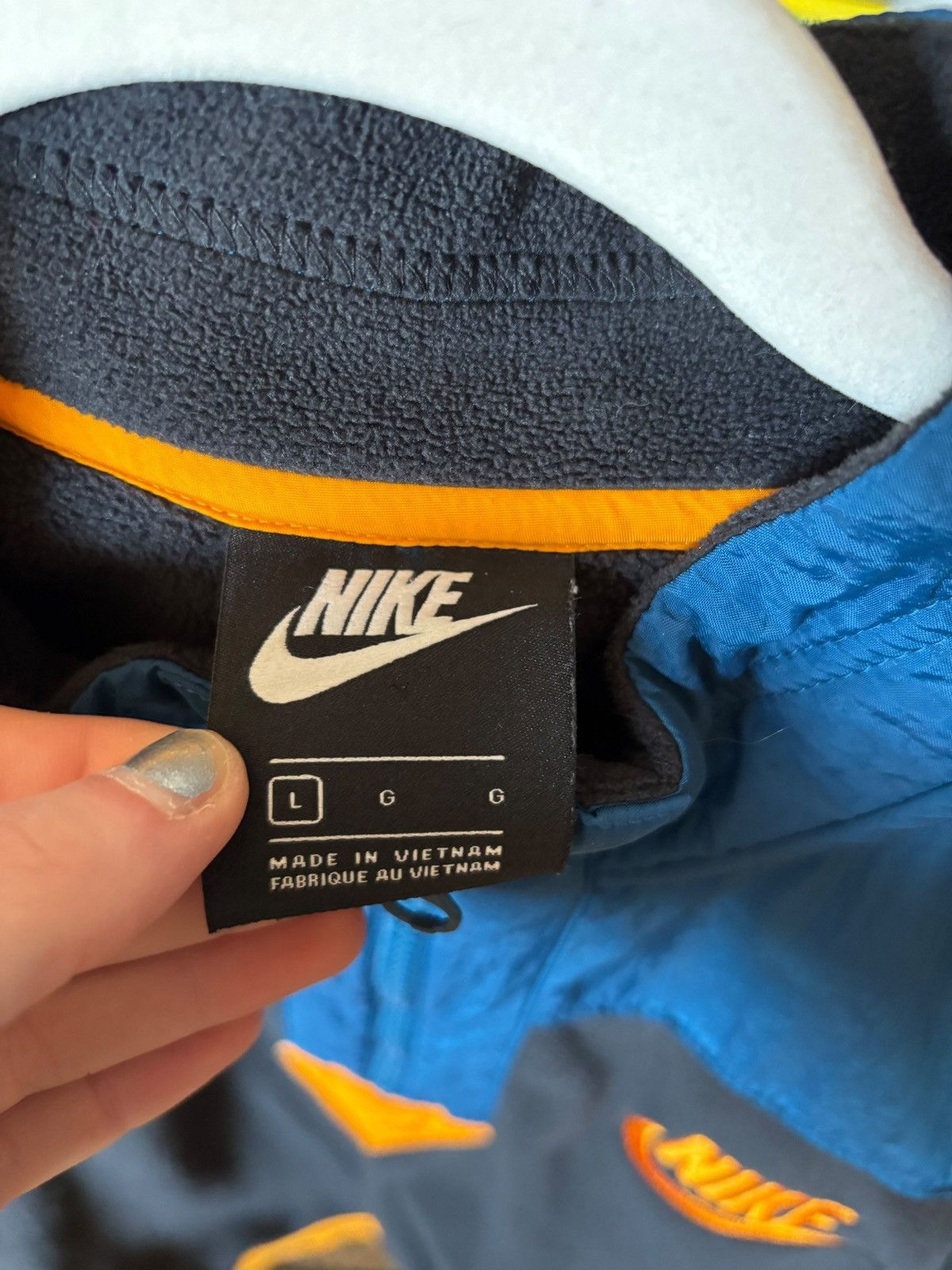 Nike Vintage 90's Nike Fleece Windbreaker Size L / US 10 / IT 46 - 3 Thumbnail