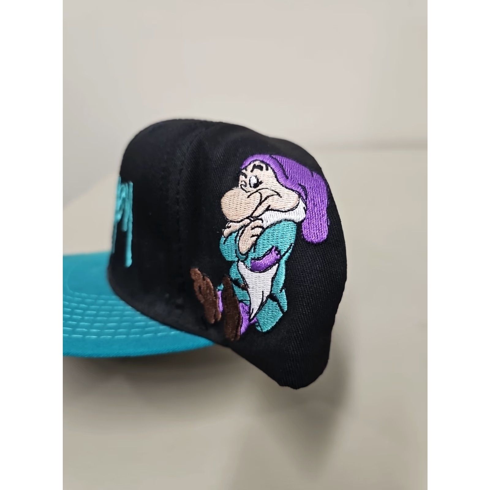 Disney VINTAGE Disney Snow White Seven Dwarfs Grumpy Cap Hat Snapback Cap Black Men's One Size Cap Snapback Hat Cap Size ONE SIZE - 4 Thumbnail