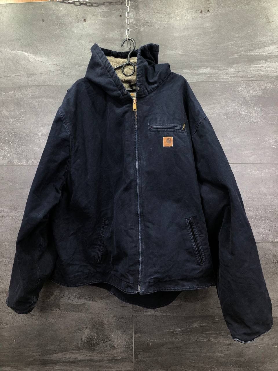 Pre-owned Carhartt X Vintage Carhartt Hooded Work Jacket In Blue