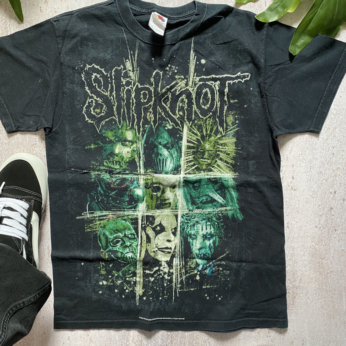 Band Tees × Vintage VINTAGE Y2K SLIPKNOT FADED ALL IVER PRINTED RARE T SHIRT 28 Size US M / EU 48-50 / 2 - 4 Thumbnail