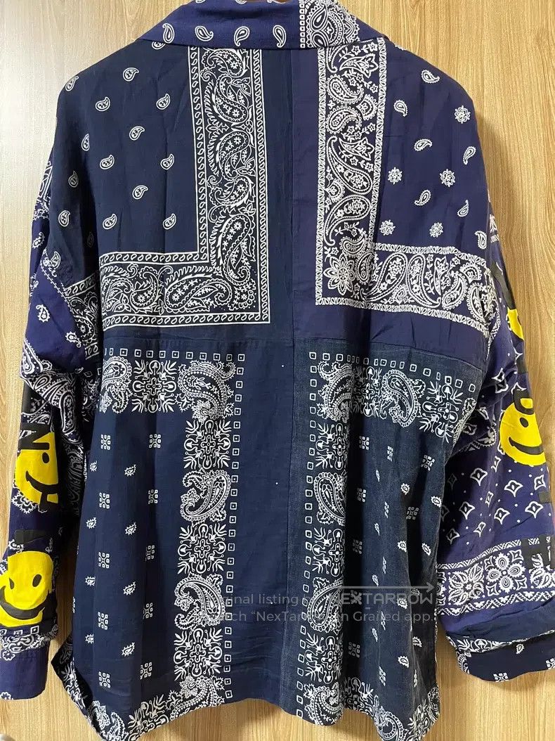 READYMADE Ready Made Smiling relief print blue vintage fabric cashme Size US L / EU 52-54 / 3 - 7 Thumbnail