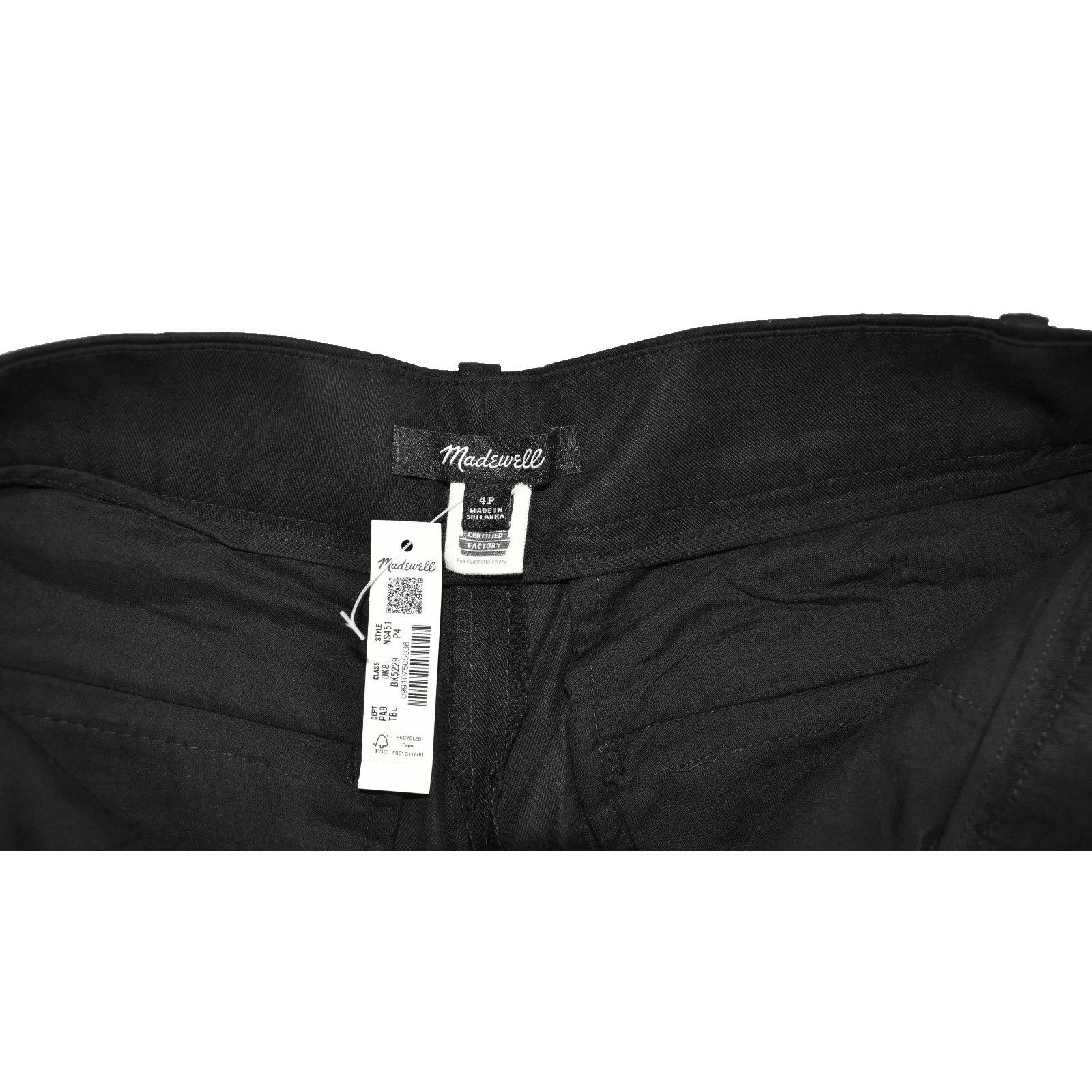 Madewell NWT MADEWELL Black Pleated Slouchy Straight Pants Size 4P Size 31" - 5 Thumbnail