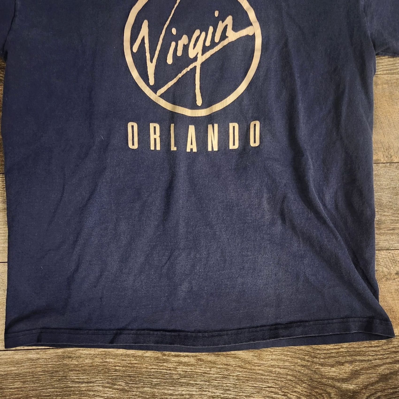 Hanes Vintage Virgin Records Orlando T Shirt Tee Mens Large Blue Music Rare 90s Size US L / EU 52-54 / 3 - 3 Thumbnail