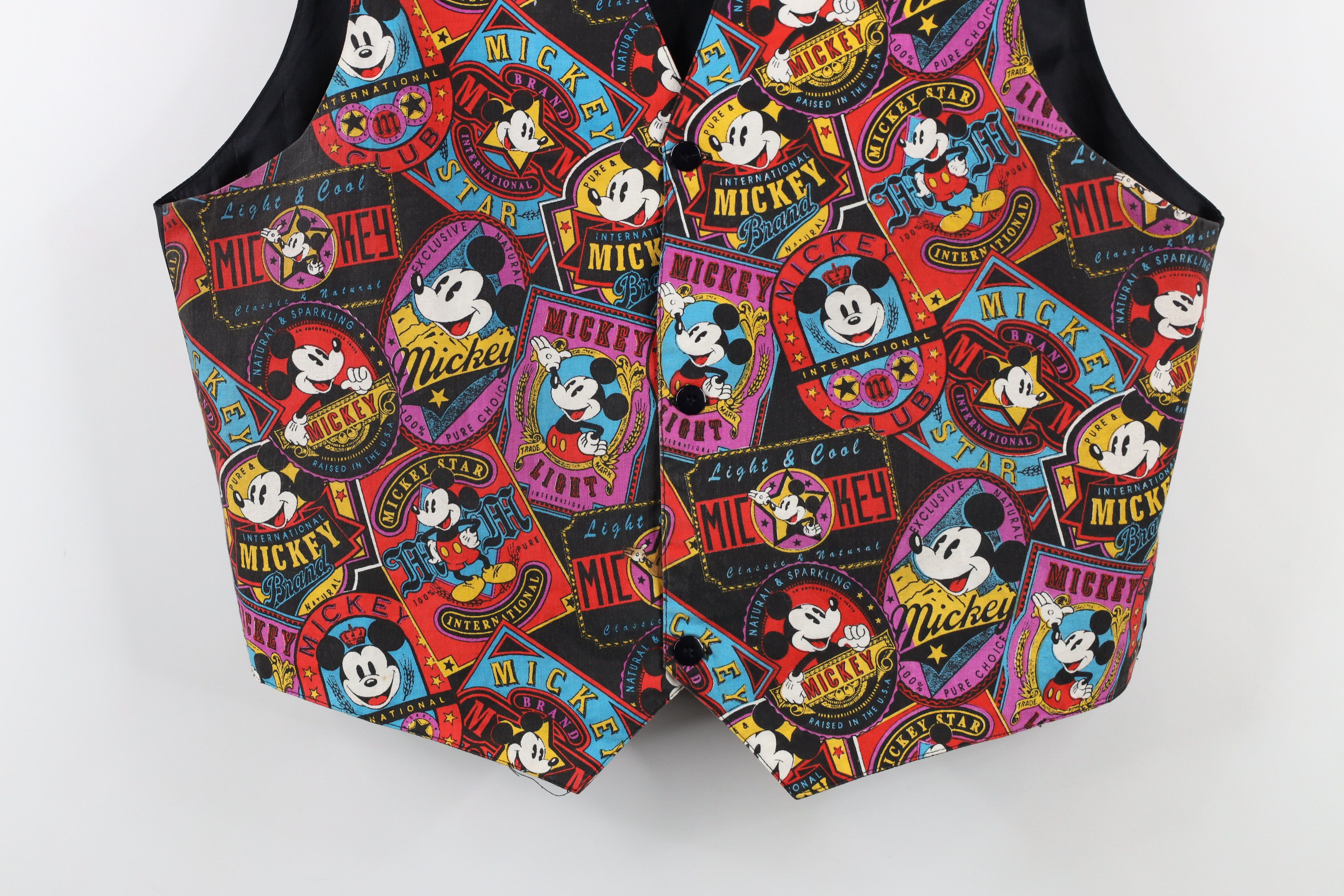 Disney × Vintage Vintage 90s Disney Mickey Mouse All Button Vest Jacket Size US L / EU 52-54 / 3 - 3 Thumbnail